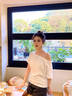 佐敘斜領(lǐng)露肩短袖t恤女 2025夏季新款寬松彈力慵懶感百搭顯瘦辣妹上衣 白色 M （95-110斤） 曬單實(shí)拍圖
