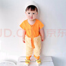 豹潛爬爬服爬行嬰兒春夏秋季寶寶拖布連體衣服防臟罩衣擦地板拖把空調(diào) 【升級(jí)款】桔色夏款 100碼 曬單實(shí)拍圖