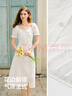 森馬（Semir）連衣裙女設(shè)計(jì)感重工繡花夏2025花邊翻領(lǐng)泡泡袖小白裙107425114041 曬單實(shí)拍圖