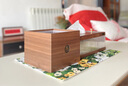 淑飾（SHUSHI）北歐風(fēng)桌面垃圾桶木質(zhì)家用客廳茶幾辦公室紙簍創(chuàng)意垃圾雜物收納桶 【胡桃色】 曬單實(shí)拍圖