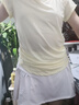 愛夢(mèng)鳥（Aimengniao）短袖短裙運(yùn)動(dòng)套裝女夏2024新款羽毛球跑步晨跑服速干短裙冰絲t恤 套裝黃色+白色 M 曬單實(shí)拍圖