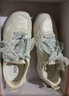 卓詩(shī)尼芭蕾風(fēng)德迅鞋女夏季款透氣網(wǎng)面絲帶小白鞋軟底休閑鞋 米藍35 曬單實(shí)拍圖