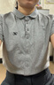 庫恩瑪維（KUHNMARVIN）休閑POLO領(lǐng)短袖T恤女裝2025年夏季新款日常百搭刺繡上衣K37297 深麻灰 M 曬單實(shí)拍圖