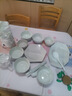 康琴（KANGQIN） ins北歐金邊鉆石碗套裝創(chuàng)意日式純色家用陶瓷飯碗湯碗大碗泡面碗 【描金】影青5英寸鉆石飯碗4個裝 曬單實(shí)拍圖