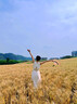 A 21 FUNB無(wú)袖背心連衣裙子女夏季2025新款法式氣質(zhì)感寬松棉麻露背長(zhǎng)裙 米白色 S 曬單實(shí)拍圖