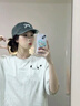 佐敘100%純棉重磅小眾印花短袖T恤女夏季薄款寬松正肩美式半袖上衣 白灰色  當(dāng)/次日達(dá) M （80-100斤） 曬單實(shí)拍圖
