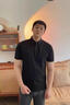 七匹狼（SEPTWOLVES）短袖T恤男夏季POLO保羅衫翻領(lǐng)休閑簡(jiǎn)約百搭商務(wù)半袖打底衫 黑色 XL /175/92A 曬單實(shí)拍圖