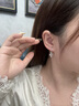 APM Monaco銀白色十字架不對(duì)稱(chēng)圈形耳環(huán)女2025年新款女士耳飾生日禮物 曬單實(shí)拍圖