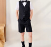 羅蒙兒童西裝套裝演出服花童禮服中大童鋼琴英倫 黑色套裝 140 曬單實拍圖