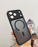 爵士駝適用蘋果17promax手機殼iPhone17pro新款磁吸Magsafe鏡頭全包防摔保護套膚感磨砂抗指紋男女款高級 【磨砂黑】超強磁吸丨原機拍照按鍵 蘋果17ProMax 曬單實拍圖