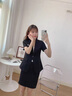 紫魅俏短袖西裝套裝女神范夏季薄款氣質(zhì)職業(yè)裝大學(xué)生經(jīng)理面試西服工作服 單件  藏青西裝 3XL 曬單實(shí)拍圖