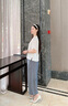 布符（Cloth Fu）布符2025年夏季新品開口領盤扣白T恤女裝復古顯瘦百搭氣質(zhì)通勤款 白色 S 曬單實拍圖