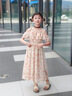 叮當(dāng)貓女童連衣裙夏季2025新款兒童裙子夏裝中大童洋氣小女孩碎花公主裙 9665花色-長(zhǎng)裙 140 曬單實(shí)拍圖