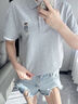 Teenie Weenie小熊女裝POLO衫2025夏季新款法式休閑復古風(fēng)短袖T恤 淺粉色 M 曬單實(shí)拍圖