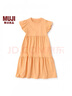 MUJI MUJI 大童 喇叭袖 連衣裙 兒童裙子童裝CB1JWA4S 淺橙色 130/64 曬單實(shí)拍圖