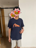 大嘴猴（paul frank）短袖男士夏季寬松純棉T恤男潮牌休閑半袖體恤上衣男裝 藏青色 L 曬單實(shí)拍圖