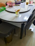 上林春天 亮光巖板餐桌現(xiàn)代簡約實(shí)木餐桌椅組合家用可伸縮折疊吃飯桌子 黑白框架-12MM雪山白亮光205木椅 1.35m 一桌六椅 曬單實(shí)拍圖