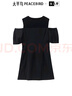 太平鳥(niǎo)【商場(chǎng)同款】女裝2025年夏季新款拼接西裝連衣裙A1FAE2209 黑色 XL 170 曬單實(shí)拍圖