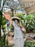 謎秀法式刺繡假兩件背心裙女2025夏季新款長款高級感氣質(zhì)度假風(fēng)連衣裙 杏色 M 曬單實拍圖