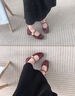 渝鼎福氣質(zhì)粗跟單鞋女 夏季2025新款法式絕美瑪麗珍鞋紅色婚鞋小皮鞋 瑪麗珍鞋【酒紅色 36】 曬單實(shí)拍圖