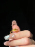老鳳祥愛心黃金戒指女足金戒指實(shí)心開口女生日七夕情人節(jié)禮物送女友老婆 戀心足金戒指+久伴鐘愛禮盒 曬單實(shí)拍圖