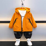 G.DUCKKIDS兒童沖鋒衣男童外套春秋2025新款連帽防水小童夾克休閑百搭衣服 綠色 90 （建議寶寶10-12公斤 24-36 曬單實(shí)拍圖