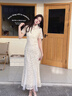 枝己香檳色新中式旗袍新娘敬酒服2025新款結(jié)婚訂婚回門(mén)服日?？纱?QP02 M 曬單實(shí)拍圖