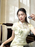 初蟬衣事原創(chuàng  )改良旗袍女2025夏季新款氣質(zhì)收腰顯瘦水滴立領(lǐng)新中式國風(fēng)連衣 黃色（贈吊帶） S （現貨） 曬單實(shí)拍圖