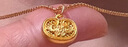 六福珠寶福滿(mǎn)傳家足金小花鎖黃金吊墜不含項鏈 計價(jià) L07TBGP0035 約3.68克 曬單實(shí)拍圖
