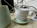 瑜品佳茶杯茶水分離陶瓷泡茶杯水杯馬克杯辦公帶蓋杯子喝茶會議杯伴手禮 雅青泡茶杯+蓋+茶濾350ml1只 曬單實(shí)拍圖