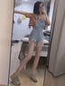 減齡氣質(zhì)破洞牛仔背帶短褲女2025夏季薄款大碼A字短款熱褲胖妹妹 藍色流蘇破洞背帶短褲單款 S 曬單實(shí)拍圖