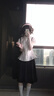 MR.KA學(xué)院風(fēng)減齡套裝女甜美條紋短袖襯衫2025夏季復(fù)古高腰百褶裙兩件套 襯衫+百褶裙 L 105-115斤 曬單實拍圖