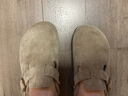 BIRKENSTOCK勃肯德國(guó)進(jìn)口男女款牛皮絨面革軟底Boston包頭拖鞋 灰色窄版560773 35 曬單實(shí)拍圖