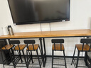 木辦實(shí)木吧臺(tái)桌家用奶茶店咖啡廳圖書館餐廳休閑吧陽臺(tái)高腳長條餐桌椅 單桌：260*40*105面板5CM 曬單實(shí)拍圖