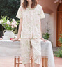 芬騰睡衣女2025年夏季純棉蕾絲領開衫透氣花卉家居服套裝 曬單實拍圖
