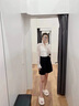 紅蜻蜓西裝短褲女夏季薄款2025年新款女裝顯高腰休閑闊腿五分女士短褲子 黑色 M （推薦90-100斤） 曬單實(shí)拍圖