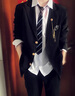 炯野JIONGYE成人禮西服DK制服日系制服西裝外套男女畢業(yè)照正裝西服西褲套裝 黑色西服+襯衫藏青領(lǐng)帶+西褲 XL 關(guān)注送同款徽章 曬單實拍圖