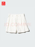 優(yōu)衣庫女裝麻棉短褲/休閑褲子473696 01 乳白色 M /160/66A 曬單實(shí)拍圖