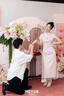 泰勒馬丁粉色旗袍新娘敬酒服新中式結(jié)婚訂婚婚禮服小個子可穿晨袍 QP03(短袖款無長袖款) S 曬單實拍圖