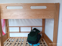 源氏木語兒童家具 兒童高低床 實木小戶型家用省空間雙層橡木多功能子母上下床家具 【梯子可左右互換】直梯款+書架 1200mm*2000mm 曬單實拍圖