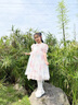 安妮優(yōu)兒女童公主裙夏裝洋氣兒童洛麗塔網(wǎng)紗裙女孩泡泡袖連衣裙 粉色  150 曬單實(shí)拍圖