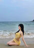 梵昇昱 泳衣女夏比基尼套裝三件套度假泡溫泉沙灘純欲分體游泳套裝 黃色比基尼【均碼80-120斤】 曬單實(shí)拍圖