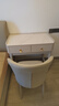 拾家（HOME COLLECTOR）現(xiàn)代輕奢實木書桌家用巖板書房學(xué)習(xí)電腦桌寫字臺主臥室床邊梳妝臺 0.8米書桌-米杏色 書桌+靠背椅組合 曬單實拍圖