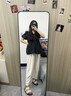 相伊戀人寬松闊腿褲女2025夏季新款冰絲褲潮流薄款小個(gè)子九分褲速干山本褲 白色 【涼感透氣常規(guī)款】 M 【推薦96-110斤】 曬單實(shí)拍圖