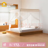 美朵嘉新款床圍欄通用蚊帳兒童專(zhuān)用防蚊落地公主風(fēng)家用需安裝臥室三開(kāi)門(mén) 淺米色（不含圍欄） 1.98m*1.8m*1.7m 曬單實(shí)拍圖