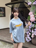 BJHG不計(jì)后果臘腸狗貼貼 T恤短袖男2025夏美式?jīng)龈绪淦そq情侶裝上衣女 晴空藍(lán) L 曬單實(shí)拍圖