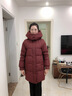 鴨鴨（YAYA）品牌正品媽媽鵝絨服中長(cháng)款2025新款中老年女裝冬季羽絨厚外套 海棠紅色 L (建議90-105斤) 曬單實(shí)拍圖