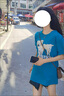 文頗100%純棉夏季新款ins清新趣味小羊印花韓版學(xué)生短袖T恤女寬松上衣 3只羊【短袖】寶藍 XL 建議105~125穿 曬單實(shí)拍圖