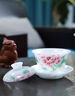 陌上纖虹國風(fēng)手繪白皙玉泥三才蓋碗帶蓋茶杯茶盞陶瓷功夫茶具泡茶碗主人杯 榮華富貴A款 曬單實(shí)拍圖