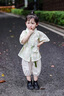 G.DUCKKIDS小黃鴨童裝男童夏裝套裝2025新款帥氣兒童衣服中國(guó)風(fēng)山水襯衫短袖 米色 80 7-11月(建議寶寶75-85cm)cm 曬單實(shí)拍圖